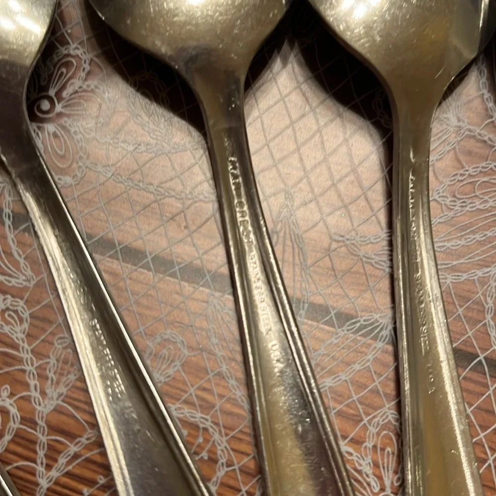 MAR-CREST Set of 7 CITATION Atomic Starburst MCM vintage Teaspoons Stainless USA